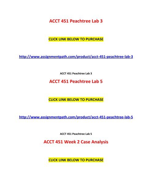 ACCT 451 Assignments