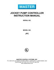 jockey pump controller instruction manual - Master Control Systems ...