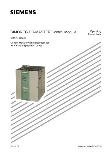 SIMOREG DC-MASTER Control Module - Siemens