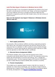 Look The New Hyper-V Features in Windows Server 2016