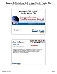 Minimizing Risk in Your Vendor Master File - The Accounts Payable ...