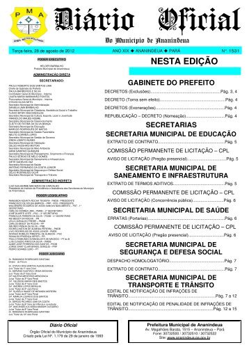 Diário Oficial - Prefeitura de Ananindeua