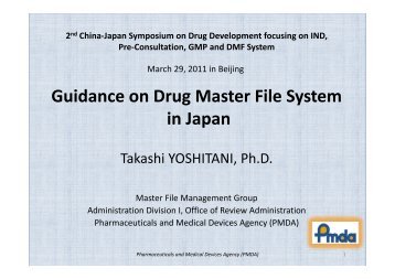 Guidance on Drug Master File System in Japan