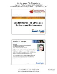 Vendor Master File Strategies for Improved Performance for ...