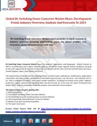  DC Switching Power Converter Market Share | 2017 Industry Report By Hexa Reports