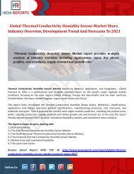  Thermal Conductivity Humidity Sensor Market Share | 2017 Industry Report By Hexa Reports