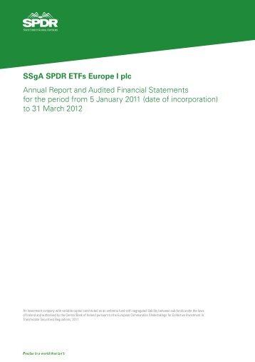 SSgA SPDR ETFs Europe I plc