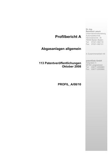 Profilbericht A - patentGate