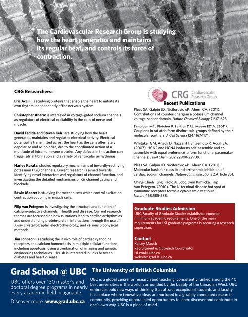 Grad School @ UBC - Life Sciences Institute - University of British ...