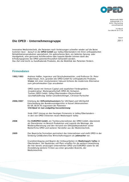 Die OPED – Unternehmensgruppe