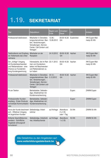 Weiterbildungshandbuch der DG 2012-2013 - DG Bildungsserver