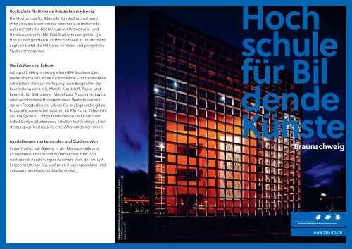 Flyer zur Hochschule für Bildende Künste Braunschweig