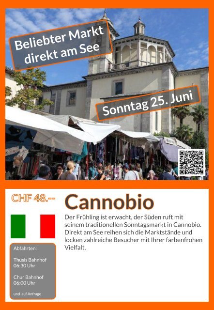 Cannobio Sonntag 25. Juni Flyer Rückseite bis Juni 2017