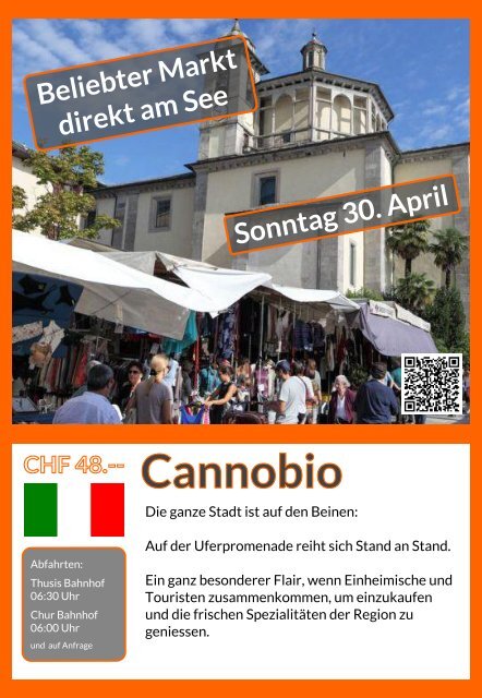 Cannobio Sonntag 30. April Tagesausflug Flyer