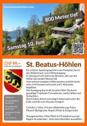 St. Beatus-Höhlen Samstag 10. Juni Flyer Rückseite bis Juni 2017
