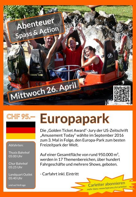 Europapark Mittwoch 26. April Flyer Rückseite bis Juni 2017