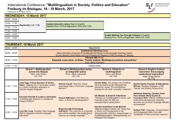 Freiburg im Breisgau 16 - 18 March 2017