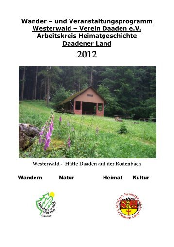Wanderplan für 2012 - Westerwald-Verein Daaden e.V.