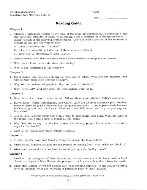 Reading Guide