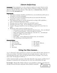 Character Analysis Essay