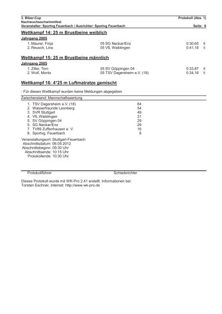 Deckblatt Protokoll