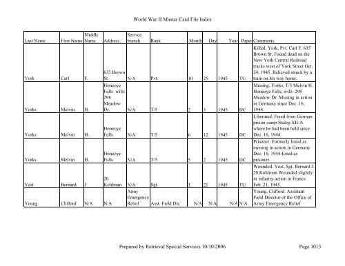 Master file WW II - Monroe County Library System