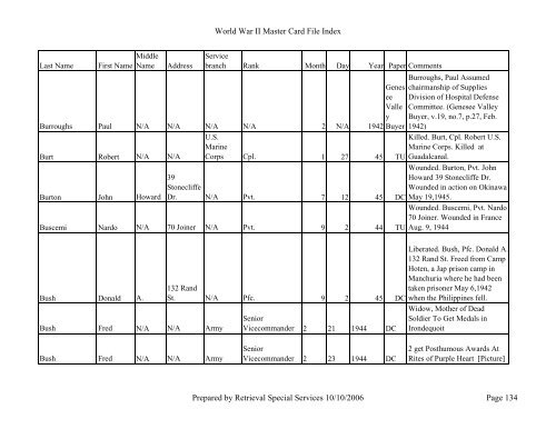 Master file WW II - Monroe County Library System