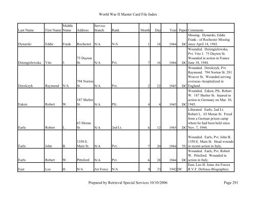 Master file WW II - Monroe County Library System