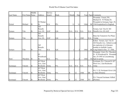 Master file WW II - Monroe County Library System