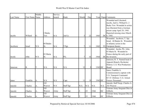 Master file WW II - Monroe County Library System