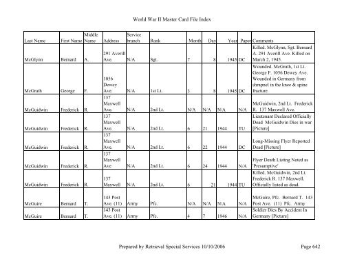 Master file WW II - Monroe County Library System