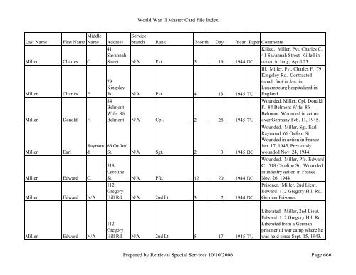 Master file WW II - Monroe County Library System