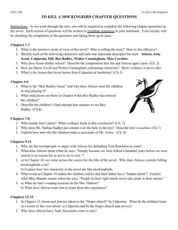practice essay questions to kill a mockingbird To kill a mockingbird chapters 16-21 questions essay let us write you a custom essay sample on to kill a mockingbird chapters 22-31 questions. practice essay questions to kill a mockingbird To kill a mockingbird chapters 16-21 questions essay let us write you a custom essay sample on to kill a mockingbird chapters 22-31 questions.