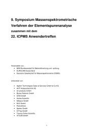9. Symposium Massenspektrometrische Verfahren der ...