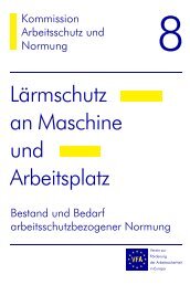 Lärmschutz an Maschine und Arbeitsplatz - KAN