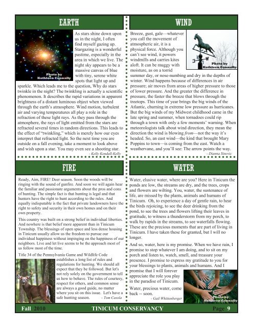 Newsletter-FALL '10 FINAL FINAL - Tinicum Conservancy