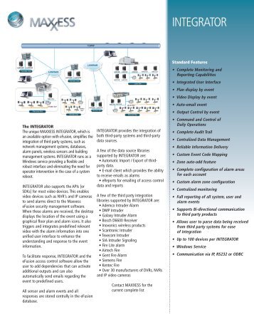 INTEGRATOR - Maxxess Systems Inc.