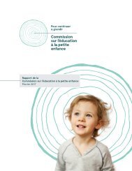 Rapport de la Commission sur l’éducation à la petite enfance Février 2017