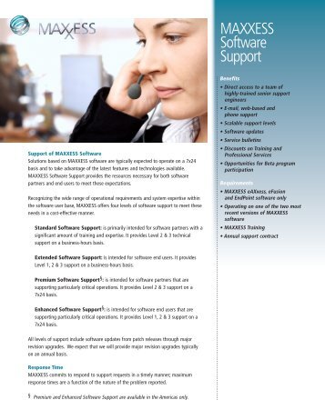 MAXXESS Software Support - Maxxess Systems Inc.