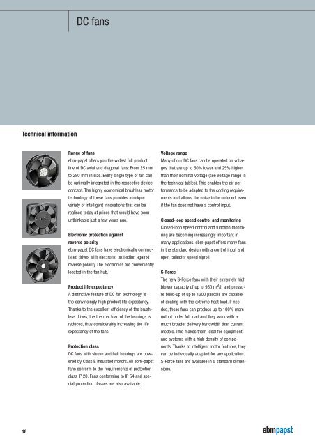 Compact fans for AC and DC version 2011 - ebm-papst