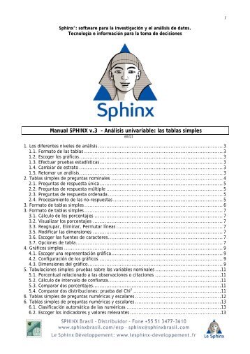 las tablas simples - SPHINX Brasil