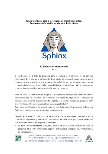 5. Elaborar el cuestionario - SPHINX Brasil