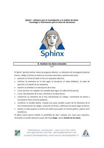 8. Analisar los datos textuales - SPHINX Brasil