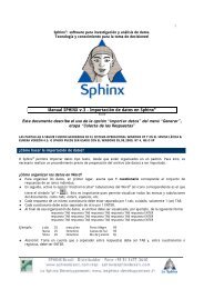 Manual SPHINX v.3 - Importación de datos en ... - SPHINX Brasil