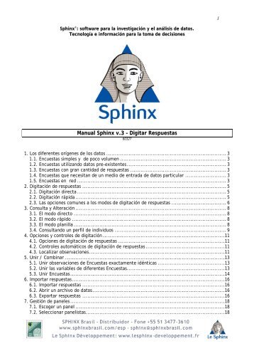 Digitar o Consultar - SPHINX Brasil