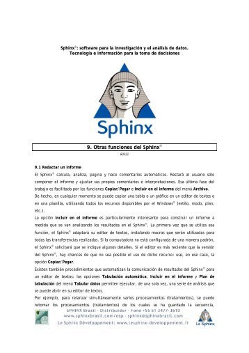 9. Otras funciones del Sphinx® - SPHINX Brasil