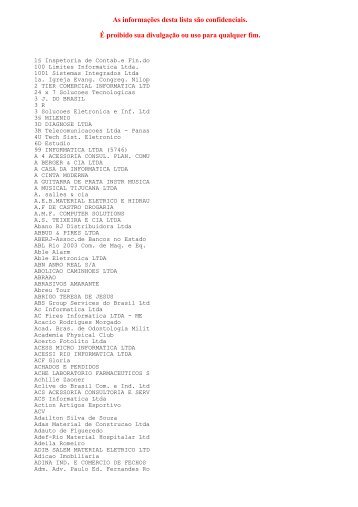 As informações desta lista são confidenciais. É proibido sua ... - riovolt