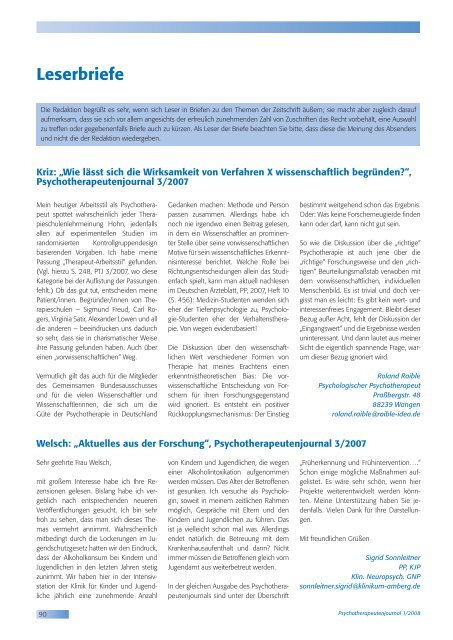 LANGEOOG 2008 - Psychotherapeutenjournal