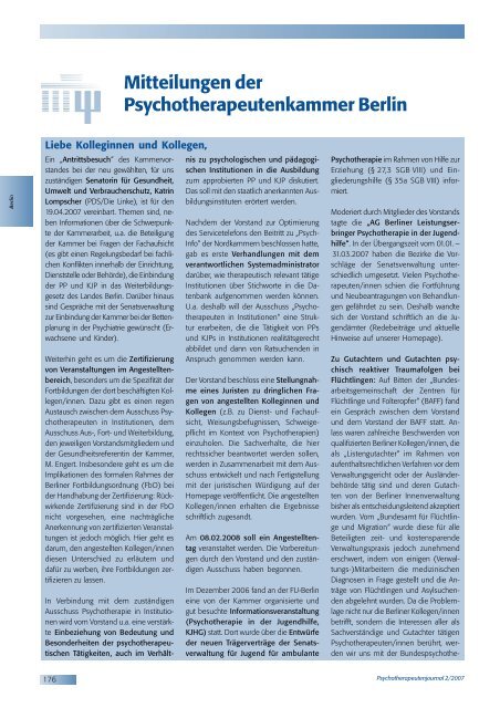 Psychotherapeutenjournal 2/2007 (.pdf)