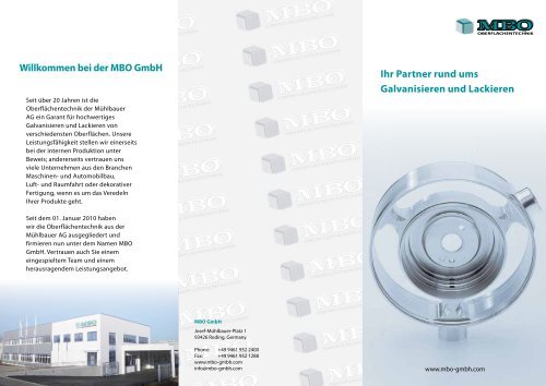 bei der MBO GmbH Ihr Partner rund ums Galvanisieren und ...